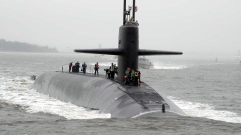 The Ohio-class ballistic-missile submarine USS Alaska returns to its homeport at Naval Submarine Base Kings Bay in Georgia on November 14, 2018. (DVIDS)