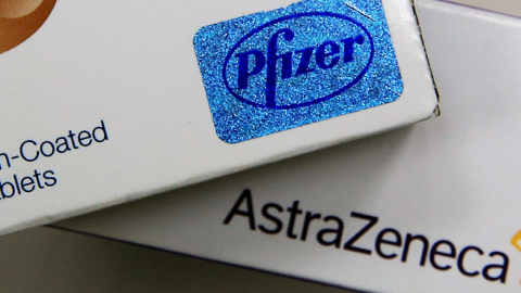 Viagra drugs made by Pfizer and Nexiam made by the pharmaceutical firm AstraZeneca are displayed in a Pharmacy on May 15, 2014 in Johannesburg, South Africa. (Christopher Furlong/Getty Images)