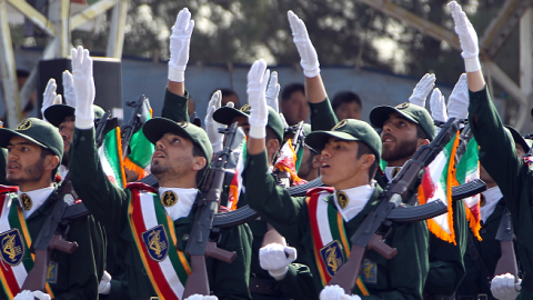 Iranian elite revolutionary guards march during an annual military parade in Tehran on September 22, 2011. (ATTA KENARE/AFP/Getty Images)