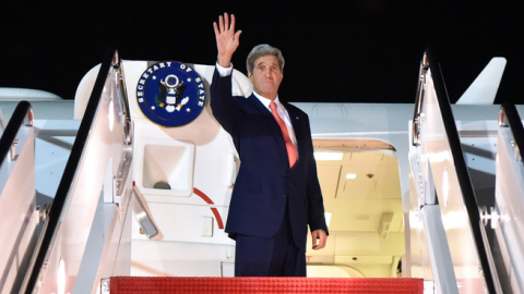 U.S. Secretary of State John Kerry departs Washington, July 21, 2014, en route to Egypt (State Department photo). 