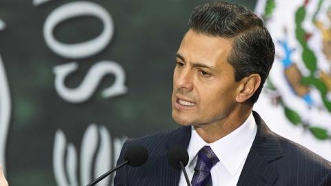 Mexican President Enrique Pena Nieto delivers a speech at the National Palace in Mexico City on January 13, 2014. (OMAR TORRES/AFP/Getty Images)