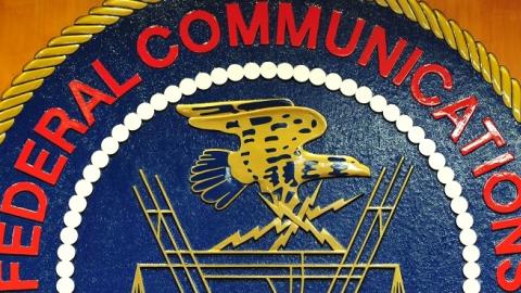The seal for the Federal Communications Commission (FCC) in Washington, DC. (KAREN BLEIER/AFP/Getty Images)