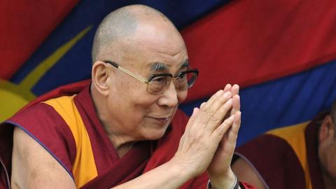 His holiness the Dalai Lama attends the third day of Glastonbury Festival at Worthy Farm, Pilton on June 28, 2015 in Glastonbury, England. (Jim Dyson/Getty Images)