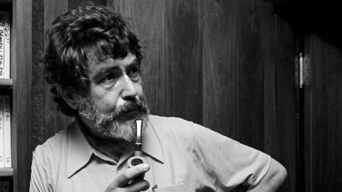 American historian, novelist and music critic Nat Hentoff at a Mobil taping at Cinema Sound recording studio on July 30, 1974 in New York City. (Waring Abbott/Getty Images)
