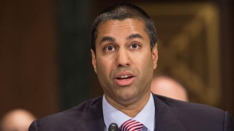 FCC Commissioner Ajit Pai testifies before the Senate Judiciary Committee's Privacy, Technology and the Law Subcommittee on Capitol Hill in Washington, DC, on May 11, 2016. (NICHOLAS KAMM/AFP/Getty Images)