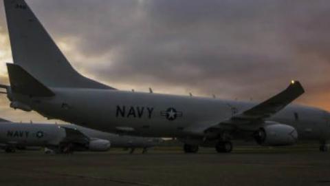 Three P-8A Poseidons recently assigned to the Grey Knights of Patrol Squadron (VP) 46 sit on the flight line. VP-46 has recently returned from deployment in the U.S. 5th Fleet and U.S. 7th Fleet areas of operations and is making preparations to transition