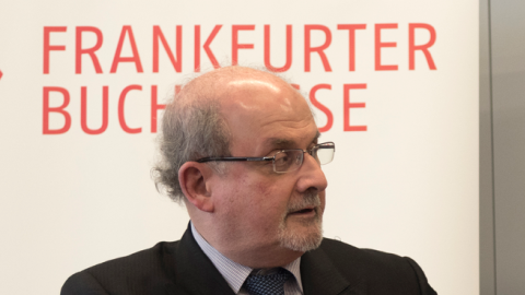 Salman Rushdie participates in the Frankfurt Book Fair on October 13, 2015, in Frankfurt, Germany. (Horacio Villalobos/Corbis via Getty Images)