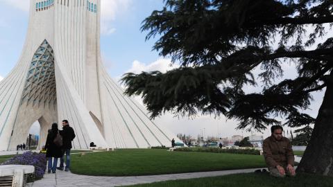  A man prays at the Azadi (Freedom Tower) monument to 2,500 years of Persian history on December 9, 2013 in Tehran, Iran. (Photo by Scott Peterson/Getty Images)