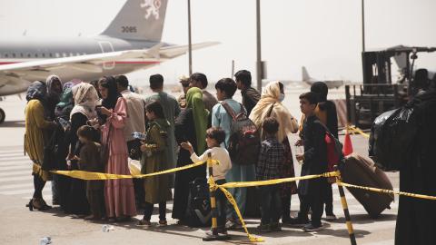 Evacuation Control Center during an evacuation at Hamid Karzai International Airport in Kabul, Afghanistan