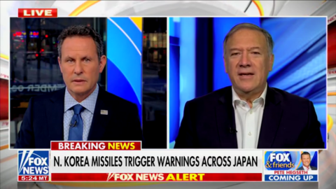 Mike Pompeo appears on Fox News to comment North Korea's latest missile test.