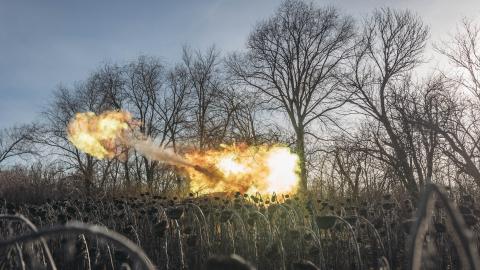 DONETSK, UKRAINE - DECEMBER 04: Targets are hit by Ukrainian Army on the frontline in Donetsk, Ukraine as intense military activity continues during Russia-Ukraine war on December 04, 2022. (Photo by Diego Herrera Carcedo/Anadolu Agency via Getty Images)