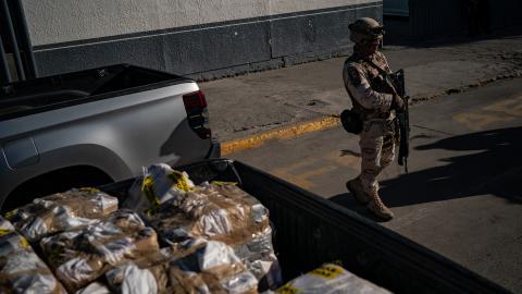 Hundreds of pounds of seized fentanyl and meth in Tijuana, Mexico, on October 18, 2022. (Salwan Georges/The Washington Post via Getty Images)