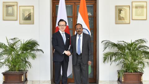 Indian National Security Advisor Ajit Doval meets with The Honorable Shigeru Kitamura at Hyderabad House in New Delhi, India, on November 25, 2019. (Flickr)