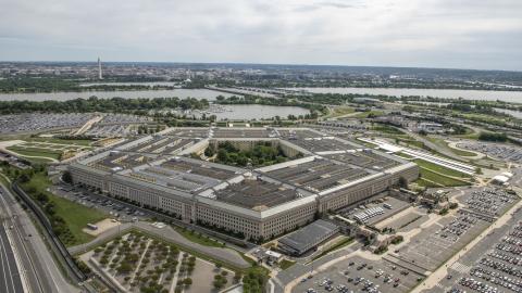 An aerial view of the Pentagon, Washington, D.C., May 11, 2021. (DOD photo by U.S. Air Force Staff Sgt. Brittany A. Chase)