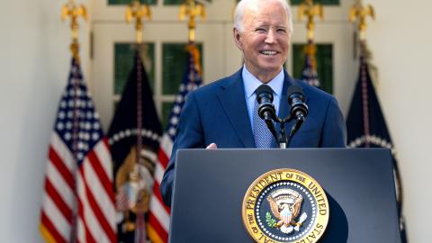 President Joe Biden on October 11, 2023, in the White House Rose Garden. (Official White House Photo via Flicker)