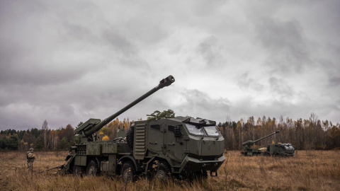 A self-propelled howitzer in Ukraine in November 2023. (Ukrainian Ministry of Defense, via X)