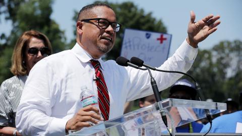 Democratic National Committee Deputy Chairman Rep. Keith Ellison (D-MN) outside the US Capitol July 19, 2017 in Washington, DC. (Chip Somodevilla via Getty Images)