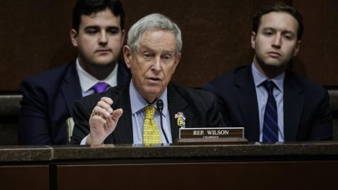 Subcommittee Chairman US Representative Joe Wilson speaks during a House Committee on Foreign Affairs hearing on Capitol Hill on January 11, 2024, in Washington, DC. (Samuel Corum via Getty Images)