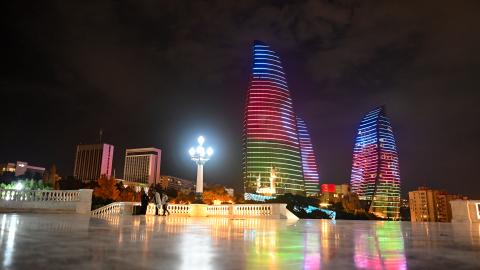 A general view of the city Baku, Azerbaijan, on September 25, 2023. (Ozkan Bilgin/Anadolu Agency via Getty Images)