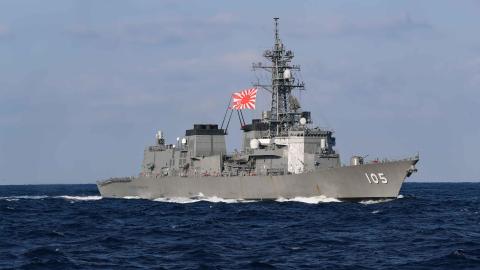Japan Maritime Self-Defense Force Murasame-class destroyer JS Inazuma in the Philippine Sea on February 16, 2022. (US Navy photo by Mass Communication Specialist 3rd Class Alonzo Martin-Frazier)