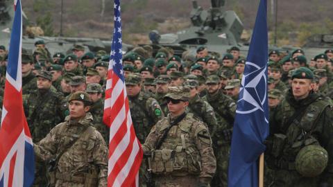US Soldiers participate in closing ceremonies for Iron Sword 2014 in Pabrade, Lithuania, on November 13, 2014. (DVIDS)
