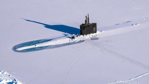 Submarine in Arctic