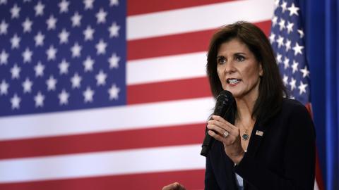 Nikki Haley speaks at the Palmetto Room on February 12, 2024, in Laurens, South Carolina. (Photo by Win McNamee/Getty Images)