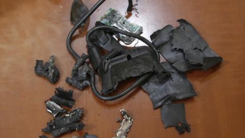 A photo taken on September 18, 2024, in Beirut's southern suburbs shows the remains of exploded pagers on display at an undisclosed location. Hundreds of pagers used by Hezbollah members exploded across Lebanon on September 17, killing at least nine people and wounding around 2,800 in blasts the Iran-backed militant group blamed on Israel. (Photo by AFP) (Photo by -/AFP via Getty Images) pager explosion israel iran michael doran