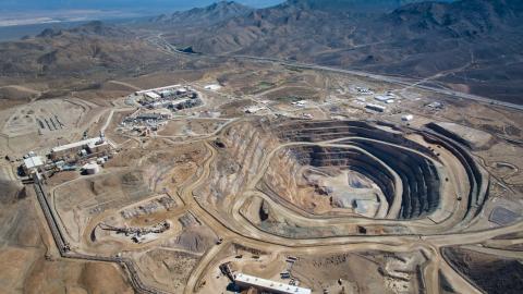 An aerial view of the Mountain Pass mining facility in California. (MP Materials)