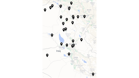 Figure 1: Location of Islamic State arrests in Iraq between January 1, 2023, and November 18, 2024 (source: Aaron Y. Zelin)