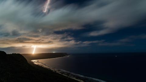 A Standard Missile-3 Block IIA is fired from a Vertical Launching System on Andersen Air Force Base, Guam as part of Flight Experiment Mission-02. (DVIDS)