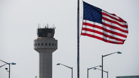 The FAA control tower at Long Island MacArthur Airport in Ronkonkoma, New York, on March 25, 2021. (Steve Pfost via Getty Images)