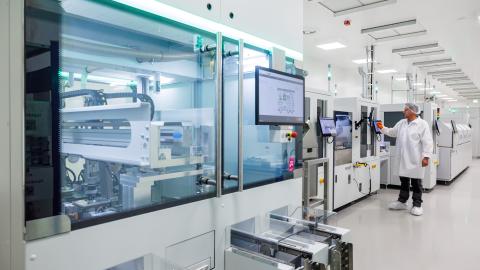 A production engineer works at the new ThyssenKrupp Nucera SOEC green hydrogen components pilot plant on May 27, 2025, in Arnstadt, Germany. (Jens Schlueter via Getty Images)