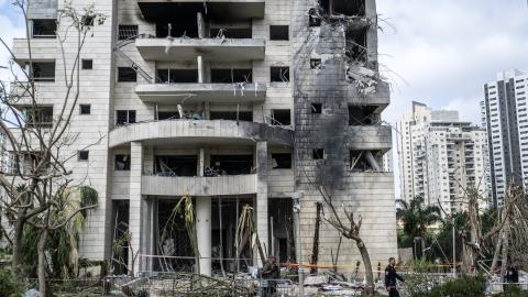 A view of a building damaged after ballistic missiles fired from Iran struck parts of Petah Tikva, Israel, on June 16, 2025. (Mostafaf Alkharouf via Getty Images)