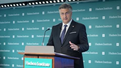 Croatian Prime Minister Andrej Plenković delivered remarks on the future of the EU-US relationship.