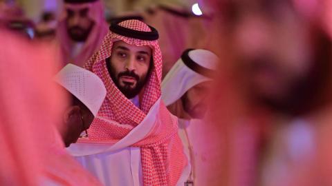 Saudi Crown Prince Mohammed bin Salman arrives at the Future Investment Initiative FII conference in the Saudi capital Riyadh on October 24, 2018. (Giuseppe Cacace via Getty Images)
