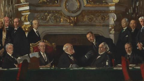 A detail photo of “A Peace Conference at the Quai d'Orsay” by William Orpen. (Wikimedia Commons)