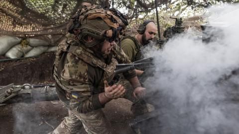 A Ukrainian soldier loads an artillery shell near Pokrovsk, Ukraine, on September 9, 2025. (Getty Images)