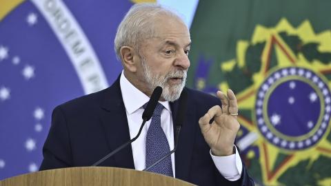 President Lula da Silva speaks at the Planalto Palace in Brasilia, Brazil, on September 17, 2025. (Getty Images)