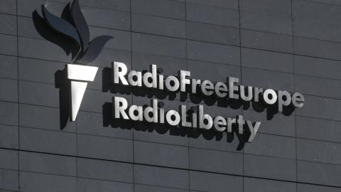 The headquarters of Radio Free Europe/Radio Liberty is seen in Prague, Czech Republic, on March 18, 2025. (Getty Images)