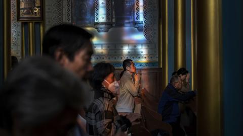 hristian worshippers pray during a scheduled Sunday mass at the Xishiku Catholic Cathedral, or the Church of the Saviour, on April 27, 2025 in Beijing, China. China is estimated to be home to more than 10 million Catholics, and while the Vatican oversees Catholicism worldwide, in China the Communist Party governs the Church. In recent years the late Pope Francis sought to improve relations between the Vatican and Beijing. China's Foreign Ministry said Tuesday, China expresses its condolences for the death o