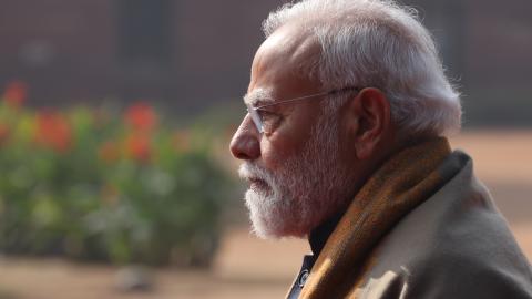 NEW DELHI, INDIA - DECEMBER 5: Indian Prime Minister Narendra Modi seen during the welcoming ceremony at the Rashtrapati Bhavan Presidental Palace, on December 5, 2025 in New Delhi, India. During his two-day state visit to India, Russian President Vladimir Putin will hold talks with Indian Prime Minister Prime Minister Narendra Modi and attend the 23rd India-Russia Annual Summit. (Photo by Contributor/Getty Images)
