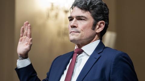 Joe Kent former director of the National Counterterrorism Center, is sworn in to the House Homeland Security Committee hearing in Cannon building on Wednesday, December 11, 2025. (Getty Images)