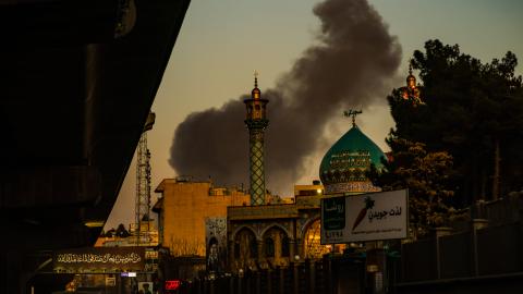 A general view of Tehran with smoke visible in the distance after explosions were reported in the city on March 6, 2026, in Tehran, Iran. (Getty Images) Share to Twitter