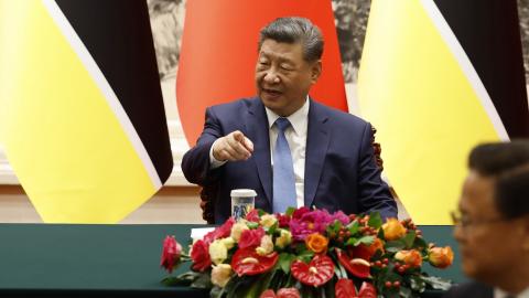 China's President Xi Jinping attends a signing ceremony with Mozambique's President Daniel Chapo at the Great Hall of the People on April 21, 2026 in Beijing, China. (Photo by Haruna Furuhashi - Pool/Getty Images)