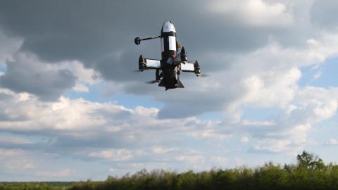 An interceptor drone is launched as Ukrainian forces counter incoming aerial threats near the Donetsk frontline on May 12, 2026 at an undisclosed location, Ukraine. Members of the air defense division of Ukraine's 37th Marine Brigade prepare interceptor drones during operations targeting Shahed-type UAVs. Ukraine's interceptor drones are averaging a 70% success rate against Shahed-type UAVs, with some AI-assisted units reporting up to 95% effectiveness. Cheap to produce and highly efficient, these systems a