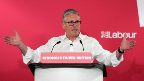 Caption Prime Minister Keir Starmer gives a speech at Coin Street Community Centre on May 11, 2026, in London, England. (Getty Images)