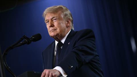 President Donald Trump delivers a speech about the economy at Rockland Community College Fieldhouse in Suffern, New York, on May 22, 2026. (Getty Images) Share to Twitter