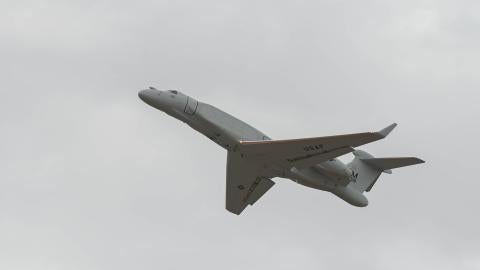 An EA-37B Compass Call takes its first official flight at Davis-Monthan Air Force Base in Arizona on August 28, 2024. (US Air Force)