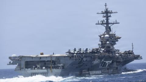 The USS Abraham Lincoln sails in the Arabian Sea on May 29, 2026. (US Navy)